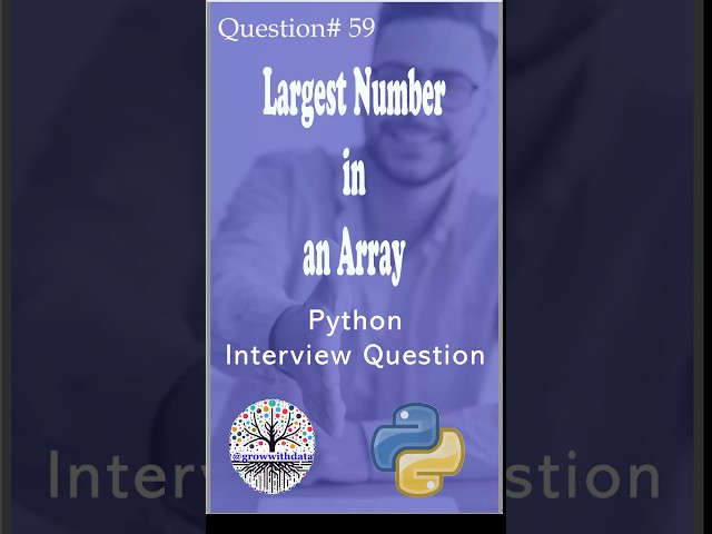 Python : Largest Number in an Array | Python Interview Questions | Data Engineer Interview Questions
