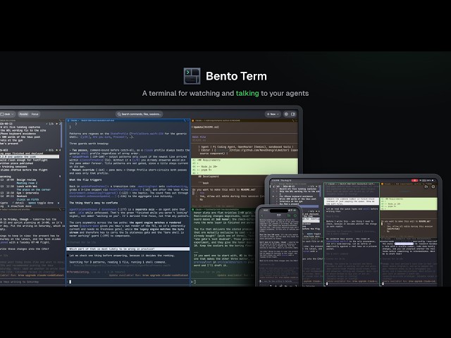 Bento Term — a terminal for watching and talking to your AI agents