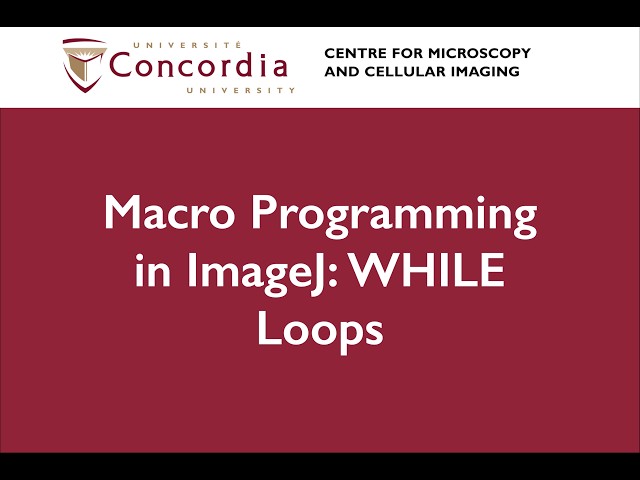 Macro Programming in ImageJ/FIJI: While loops
