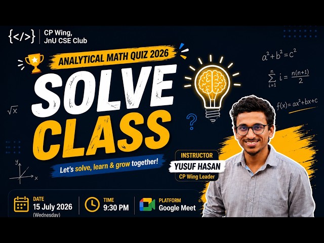 Analytical Math Quiz 2026 – Solve Class | CP Wing | JnU CSE Club