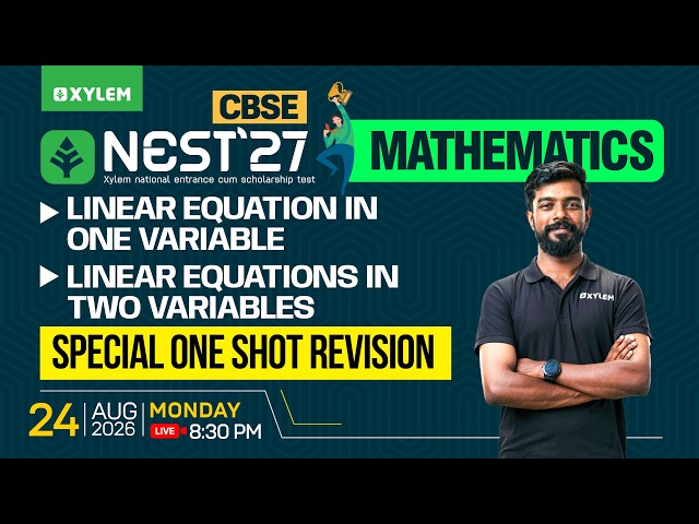 NEST CBSE | Mathematics | Linear Equation In One Variable ,linear Equations In Two Variables