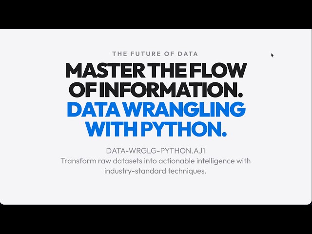 Data Wrangling with Python | Master Pandas, NumPy, SQL & Web Scraping