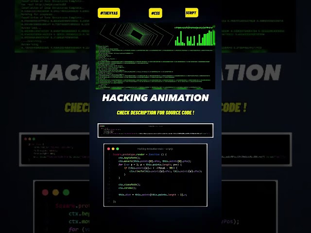 HACKING ANIMATION VISUAL using html css Javascript #coding #programming