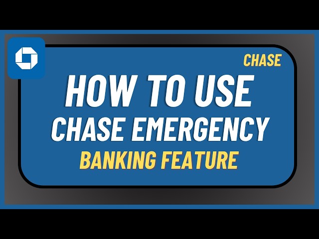 How to Use Chase Emergency Banking Feature !