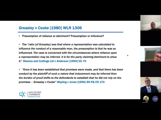 Webinar Reliance and Detriment in Proprietary Estoppel Chris McCauley