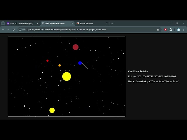 Solar System Computer Graphic Project