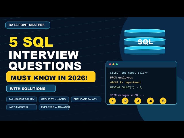 😱 Can You Solve These 5 SQL Interview Questions? | Must-Know Queries for 2026 🔥