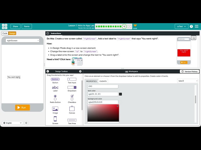 Code.org Event-Driven Programming Lesson 1 #12