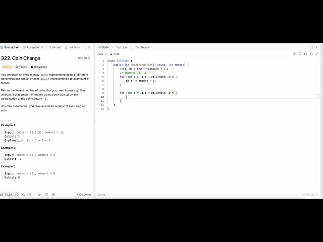 LeetCode 322: Coin Change (Java)