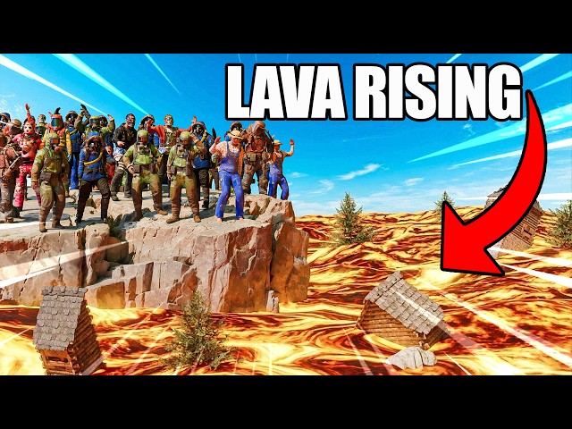 100 Rust Players vs Lava Rising Server