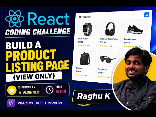 🏅 React Coding Challenge 4 || ✅ Build a Product Listing Page (View Only ) || ⭐ Beginner #reactjs