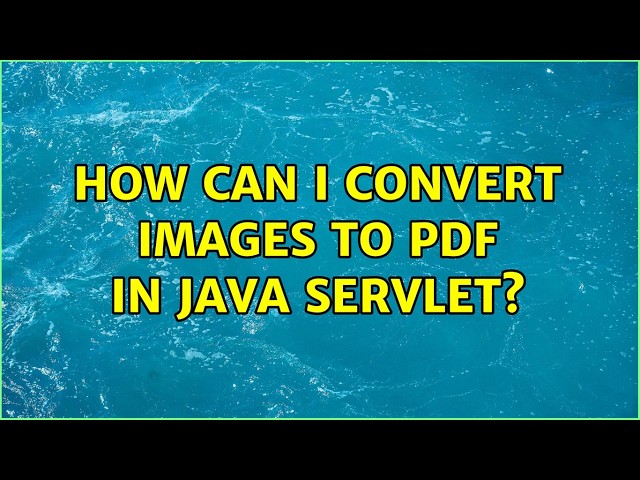 How can i convert images to pdf in java servlet?