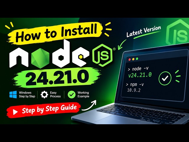 How to Install NodeJS on Windows 10 &11 [ 2026 Update ] JavaScript Programming Tutorial with Node.js
