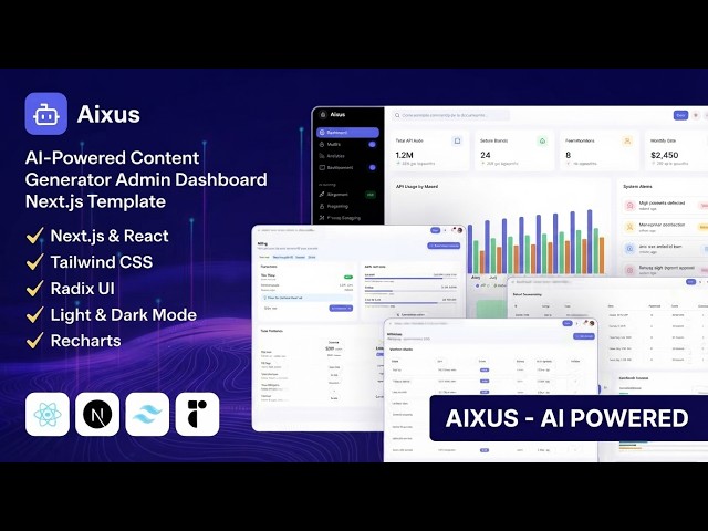 Aixus AI Content Generator Next.js Admin Template