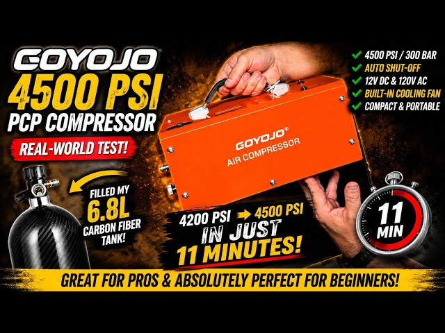 GOYOJO 4500 PSI PCP Compressor Review | Can It Fill a 6.8L Carbon Fiber Tank?