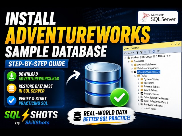 AdventureWorks Setup for SQL Beginners | Complete Guide  #learnsql  #sql #sqlinterview #sqltutorial