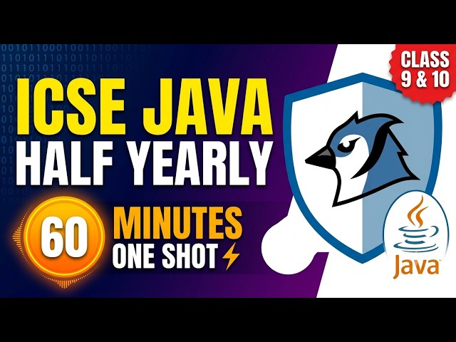ICSE Class 9 & 10 Java in 60 Minutes : Complete Half Yearly Syllabus -One Shot |TECH WITH LION