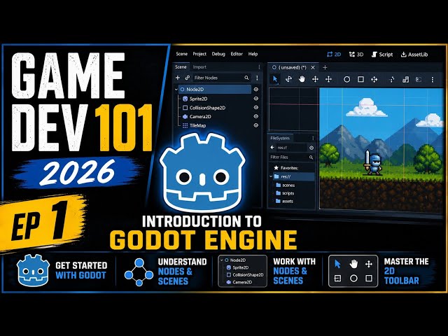 Game Dev 101 2026 Ep 1 - Introduction to Godot Engine, Nodes, Scenes, and 2D Toolbar