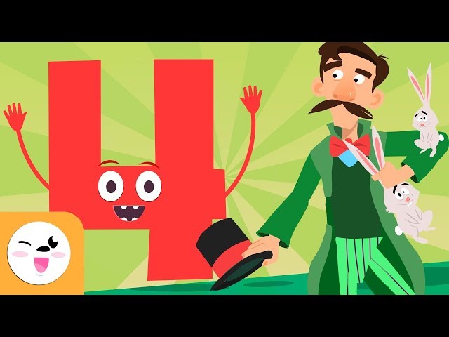 Number 4 - Learn To Count - Numbers from 1 to 10 - The Number 4 Song