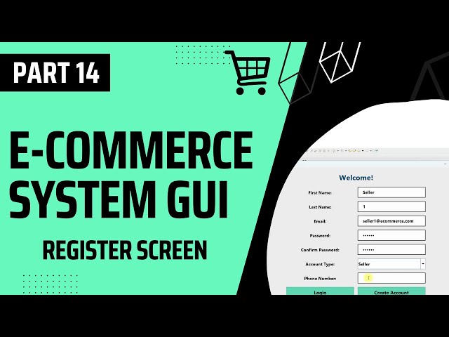 E-Commerce System Java GUI – Create Register Screen with Swing (Part 14)