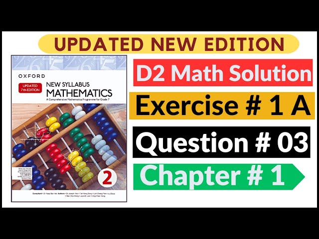 Exercise 1a Question # 3 Oxford New Syllabus Math Updated New Edition|| D2 Maths | Chapter 1 |Book 2