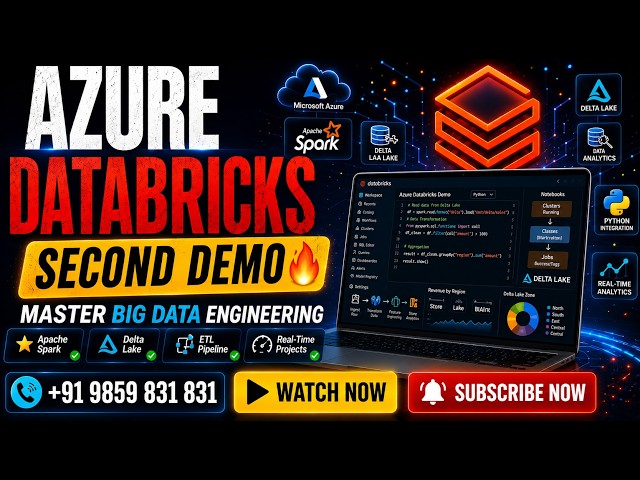 Azure Databricks Training in Hyderabad | Second Demo | Azure Databricks tutorial | +91 9859 831 831
