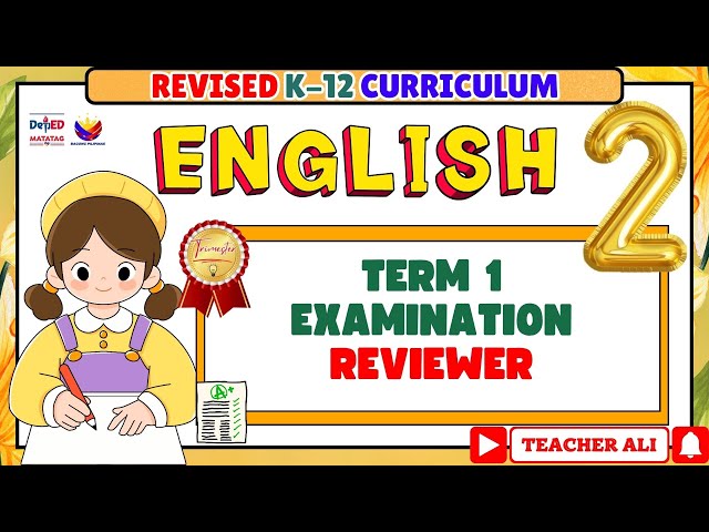 GRADE 2 ENGLISH TERM 1 EXAMINATION REVIEWER - #grade2 #reviewer 