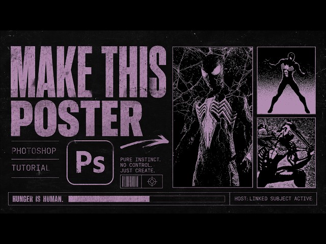 Designing a Brutalist Symbiote Spider-Man Poster | Photoshop Tutorial