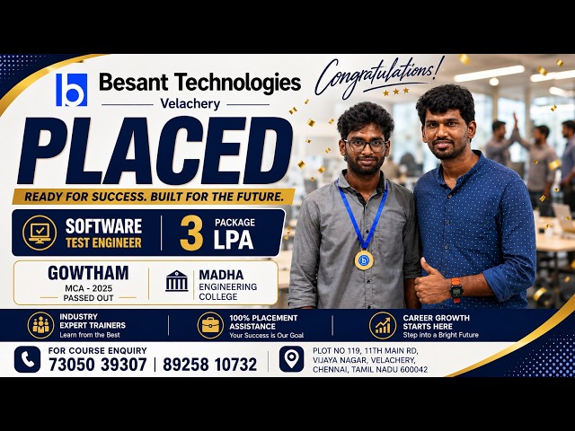 Software Testing Training in Chennai | From Fresher to Software Tester at 3 LPA | Gowtham Journey