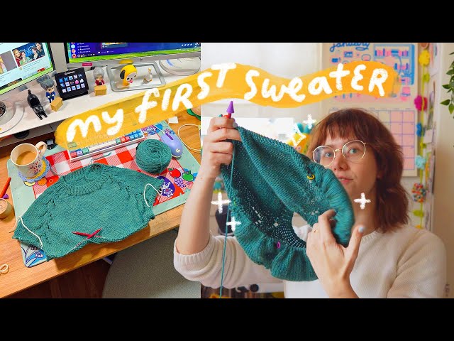 knitting my first sweater!!! 🌟🌹vlog