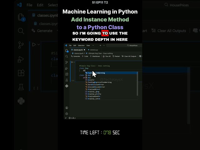 S1 EP11 T2   Machine Learning in Python   Add Instance Method   to a Python Class