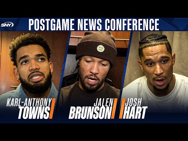 Jalen Brunson, Karl-Anthony Towns, and Josh Hart reflect on Knicks' season opener loss to Sixers