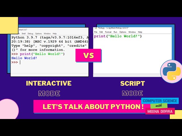PYTHON BEGINNERS/CBSE CLASS XI/INTERACTING WITH PYTHON IDLE/  INTERACTIVE MODE AND SCRIPT MODE