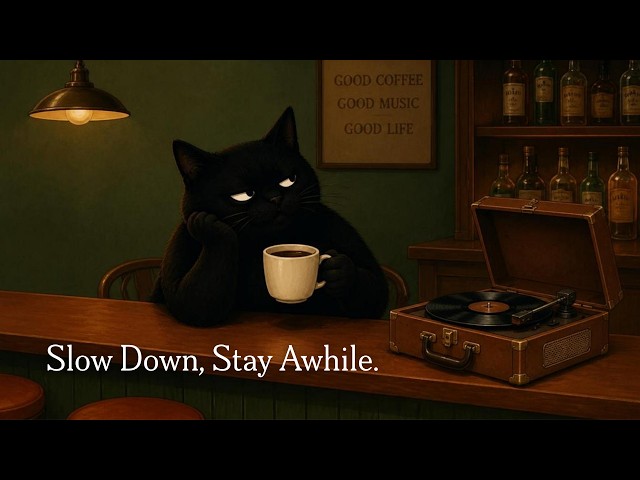 24/7 Coffee Cat Jazz – Vintage Noir Jazz for Work, Focus & Quiet Relaxation