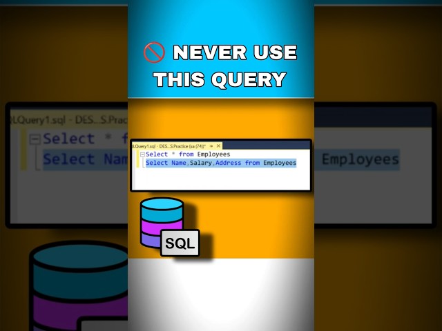 ❌ Stop Using SELECT * in SQL 😱 | Make Your Query Faster ⚡