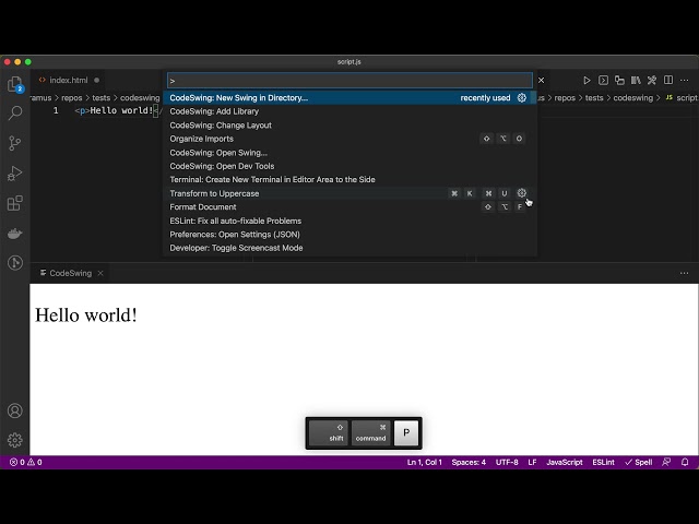 Codeswing (Visual Studio Code Extension): Basics
