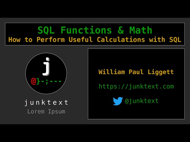 SQL Functions and Math (How to Perform Useful Calculations with SQL)