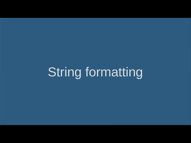 5 String formatting