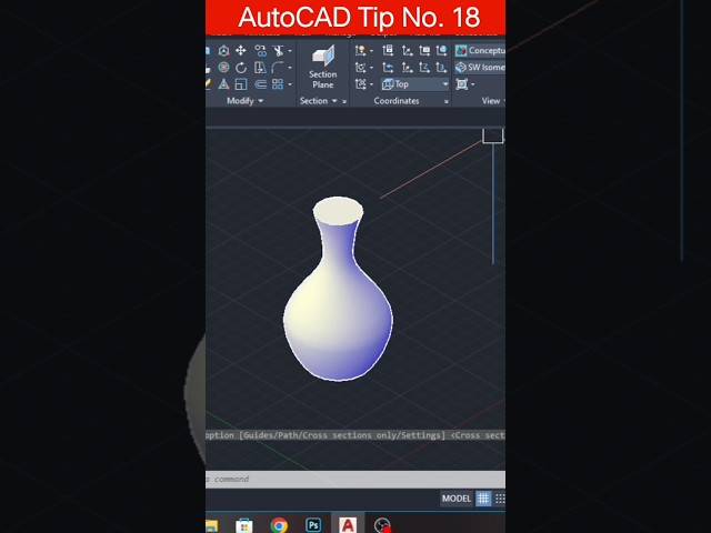 AutoCAD Tip No. 18 Make a 3D Pot in #autocad #shorts #autocadcommands #architecture