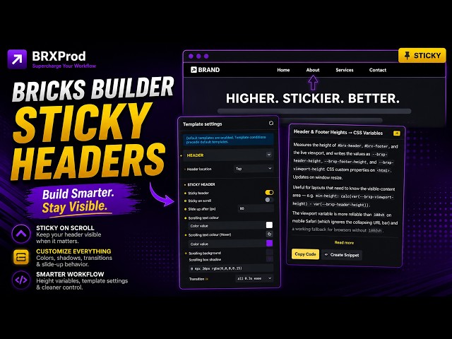 Bricks Builder Sticky Headers Explained (The Right Way) | Fix Native Sticky Header Issues