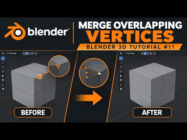Blender 3d Tutorial #11: How to Merge Overlapping Vertices | Merge by Distance