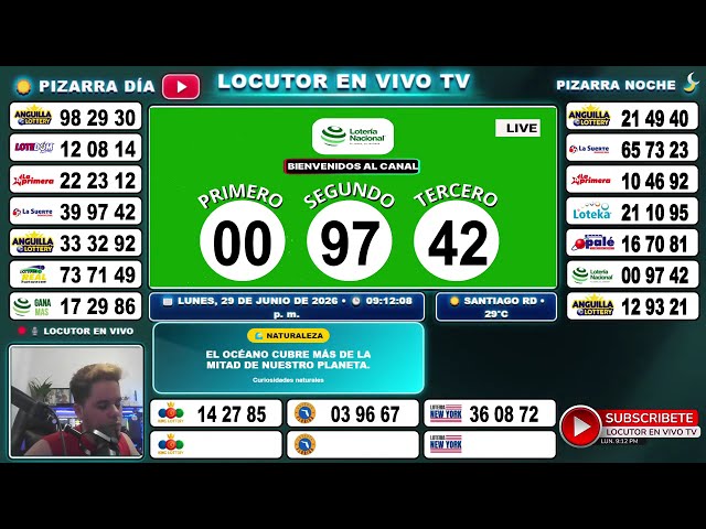 National Lottery NIGHT Leidsa, Anguila LIVE Today's Draws Monday, June 29, 2026