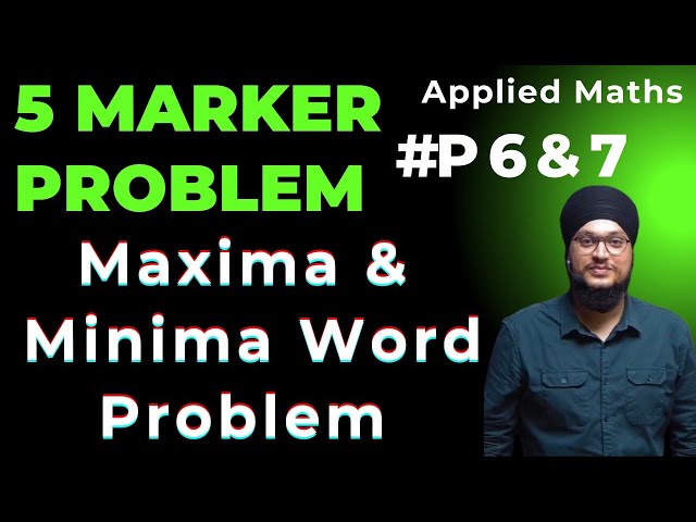 Maxima & Minima | Word Problems | Calculus | Applied Maths #idssir