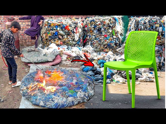 Plastic Chairs are Making from Waste polythene Plastic bags | Mass Production in Local Factories.
