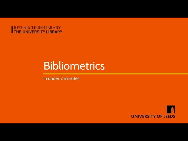 Bibliometrics in under 2 minutes