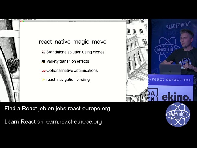 Magic Move transitions in React-native - Hein Rutjes aka @ijzerenhein at @ReactEurope 2019
