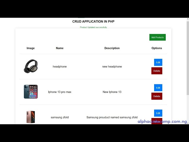 Secure CRUD Application in PHP and MYSQL database
