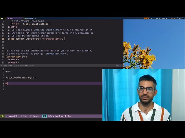 Emacs:  write with input method (e.g. French) and Jinx for spelling