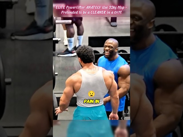 ELITE Powerlifter ANATOLY Use 32kg Mop - Pretended to be a CLEANER in a GYM ,,.....#gym #funny