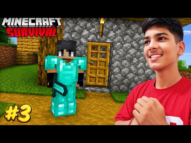 I Crafted Full DIAMOND Armor🥳|| Minecraft Survival #3